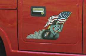 9/11 memorial graphic on Truck 12